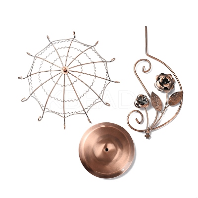 Rotatable Umbrella Iron Earring Display Stands ODIS-K003-02RG-1
