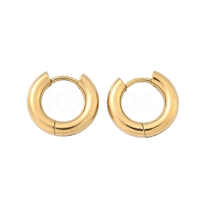 Ion Plating(IP) 304 Stainless Steel Huggie Hoop Earrings EJEW-F111-14mm-G-1
