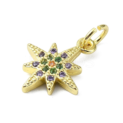 Brass Micro Pave Colorful Cubic Zirconia Pendants KK-H475-19G-09-1