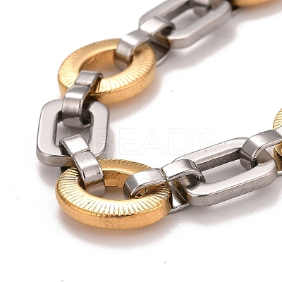 PVD Vacuum Plating 201 Stainless Steel Link Chain Bracelet LS-STAS-E160-05GP-1