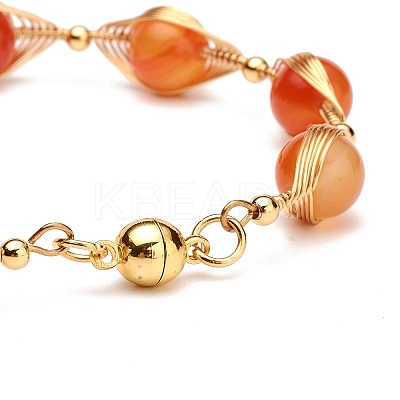 Healing Power Natural Carnelian Beaded Bracelets for Men Women X1-BJEW-TA00012-01-1