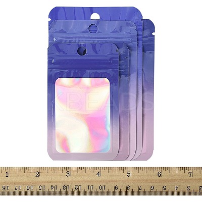 60Pcs 5 Styles Rectangle Glitter Holographic PVC Resealable Packaging Bags ABAG-FS0001-14A-1