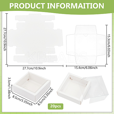 Square Paper Biscuit Boxes with Clear PVC Window LS-CON-WH0098-16A-02-1