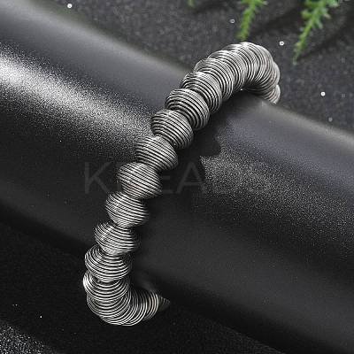 304 Stainless Steel Stretch Bangles for Women BJEW-P315-02D-P-1