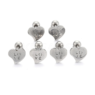 Tarnish Resistant 201 Stainless Steel Cartilage Earrings for Valentine's Day EJEW-R147-37-1