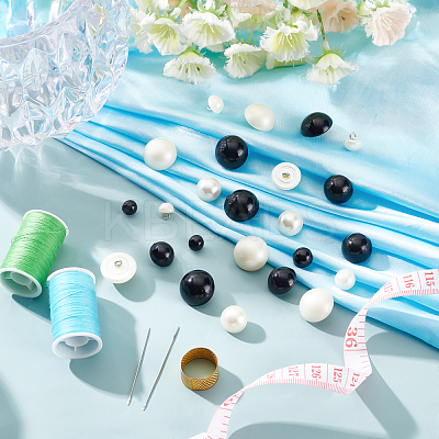 100Pcs 10 Style 1-Hole Plastic Buttons BUTT-PH0001-12-1