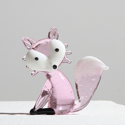Handmade Lampwork 3D Fox Figurines PW-WG59182-03-1