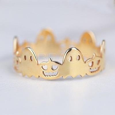 Ghost & Pumpkin 925 Sterling Silver Finger Rings FS-WGB9B73-02-1