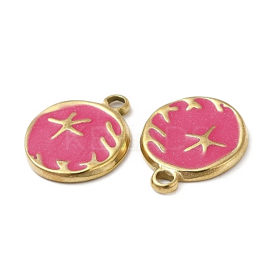 PVD Vacuum Plating 201 Stainless Steel Enamel Pendants STAS-J401-VC947-1
