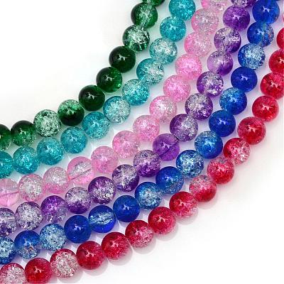 Baking Paint Crackle Glass Bead Strands CCG-S001-6mm-M-1