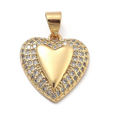 Rack Plating Brass with Cubic Zirconia Pendants KK-Q017-04B-G-1