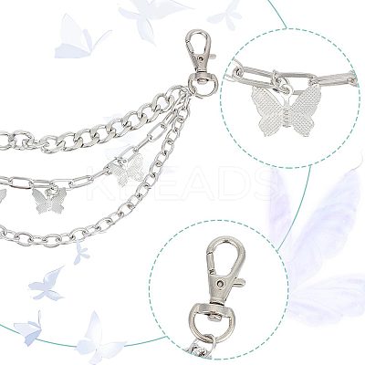Alloy Shoe 3-Strand Curb Chain LS-AJEW-WH0258-700-1