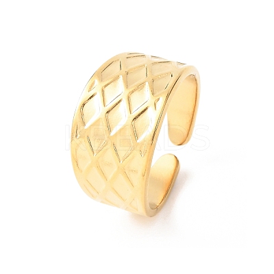 304 Stainless Steel Open Cuff Rings for Women RJEW-K309-08G-1