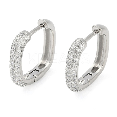 Rack Plating Square Brass Micro Pave Cubic Zirconia Hoop Earrings EJEW-Z059-13P-01-1