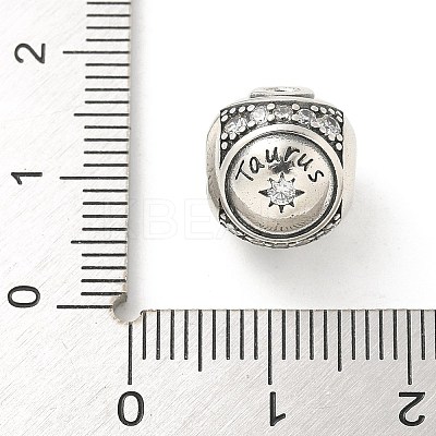 Brass Clear Cubic Zirconia European Beads LS-FIND-M049-01AS-07-1