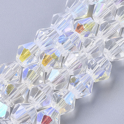 Electroplate Glass Beads Strands EGLA-Q118-6mm-C17-1