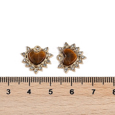 Natural Tiger Eye Heart Pendants STAS-I325-145G-02-1