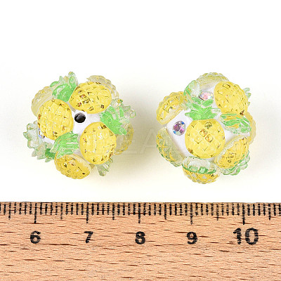 Fruit Round Resin Beads RESI-T059-03N-1