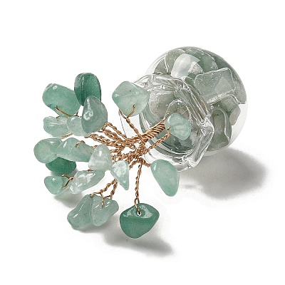 Natural Green Aventurine Chips Tree Decorations LS-DJEW-Z007-02E-1