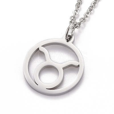 Non-Tarnish 304 Stainless Steel Pendant Necklaces NJEW-Z004-05P-1