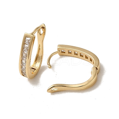 Brass Micro Pave Cubic Zirconia Hoop Earring EJEW-L271-02KCG-02-1