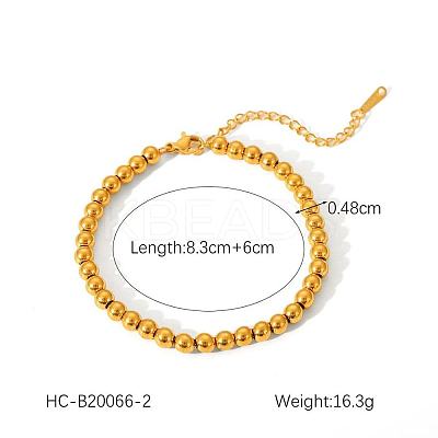 Stainless Steel Round Beaded Bracelets for Women LS-HY4237-1-1