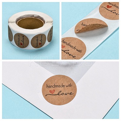 Self-Adhesive Kraft Paper Gift Tag Stickers LS-DIY-G013-A01-1