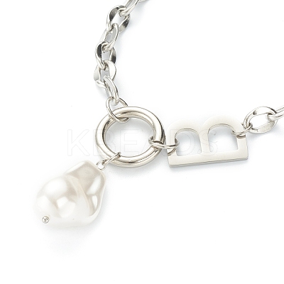 Acrylic Imitation Pearl Pendant Necklaces NJEW-L458-081-1