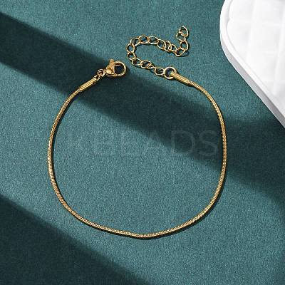 304 Stainless Steel Snake Chain Bracelets for Women BJEW-G775-02G-1
