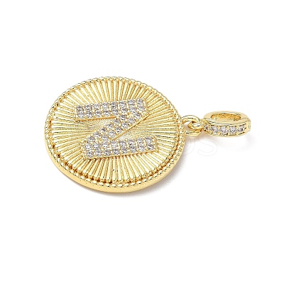 Brass Micro Pave Clear Cubic Zirconia Pendants KK-L253-17G-N-1