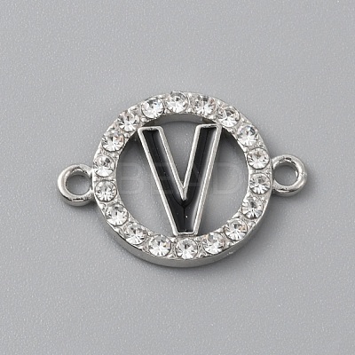 Zinc Alloy Crystal Rhinestone Connector Charms ALRI-WH0005-17V-P-1