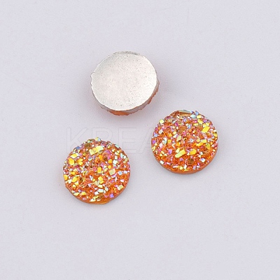 Druzy Resin Cabochons RESI-WH0026-03A-07-1