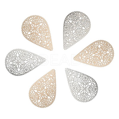 4Pcs 2 Colors Brass Filigree Joiner Links KKC-YW0001-02-1