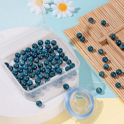 100Pcs 8mm Natural Apatite Round Beads DIY-LS0002-54-1