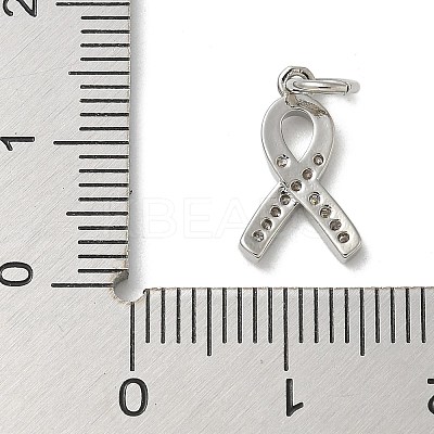 Rack Plating Brass Micro Pave Cubic Zirconia Pendants KK-K392-46P-1