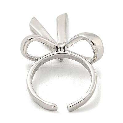 Bowknot Brass Cuff Rings RJEW-L113-015P-01-1