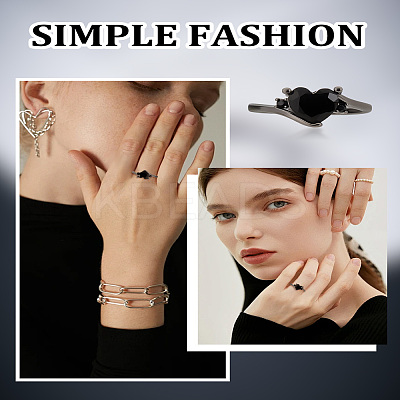 1Pc Brass Micro Pave Cubic Zirconia Finger Rings for Women RJEW-LP0001-39-1