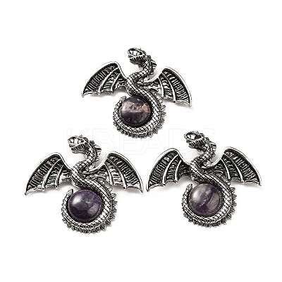 Natural Amethyst Big Pendants G-B033-07R-1