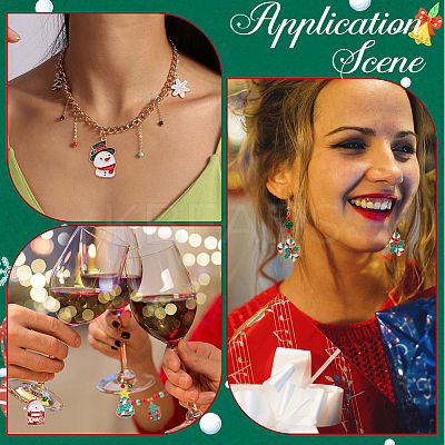 40Pcs 10 Styles Christmas Theme Alloy Enamel Pendants ENAM-SC0005-59-1