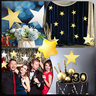 48Pcs 2 Colors Paper Glitter Star Wall Decoration AJEW-SP0001-16B-1