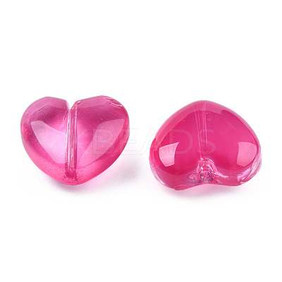 Transparent Spray Painted Glass Beads GLAA-N035-030-C08-1