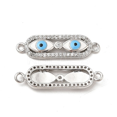 Brass Micro Pave Clear Cubic Zirconia Connector Charms with Enamel KK-E068-VB397-1-1