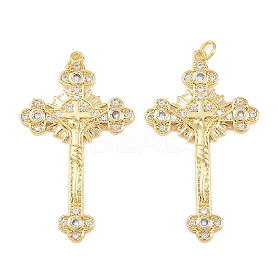 Brass Micro Pave Cubic Zirconia Pendants KK-B167-21G-1