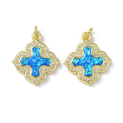 Brass Micro Pave Cubic Zirconia Pendants KK-A197-05G-1