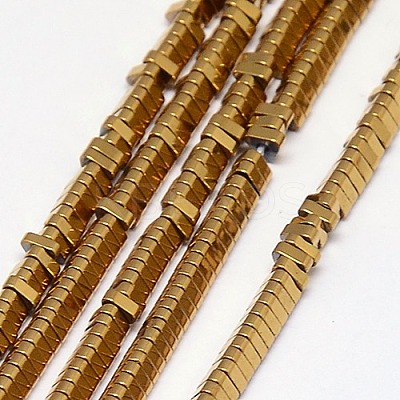 Electroplate Non-magnetic Synthetic Hematite Beads Strands G-J174-3x3mm-02-1