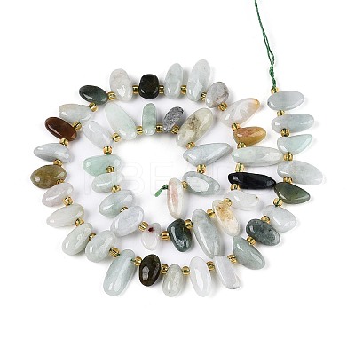 Natural Myanmar Jade Beads Strands G-Z091-A28-1