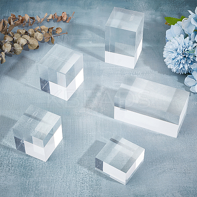 5Pcs 5 Styles Acrylic Display Pedestals for Jewelry ODIS-BC0001-20B-1