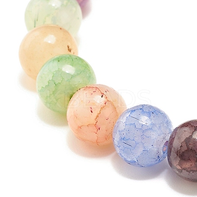 8.5MM Imitation Gemstone Glass Round Beads Stretch Bracelet for Women X-BJEW-JB07415-1