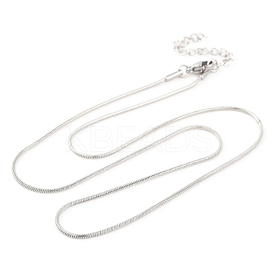 201 Stainless Steel Round Snake Chain Necklaces for Women LS-NJEW-G140-06B-P-1-1