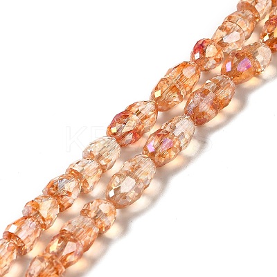 Electroplate Transparent Glass Beads Strand GLAA-G088-05-1